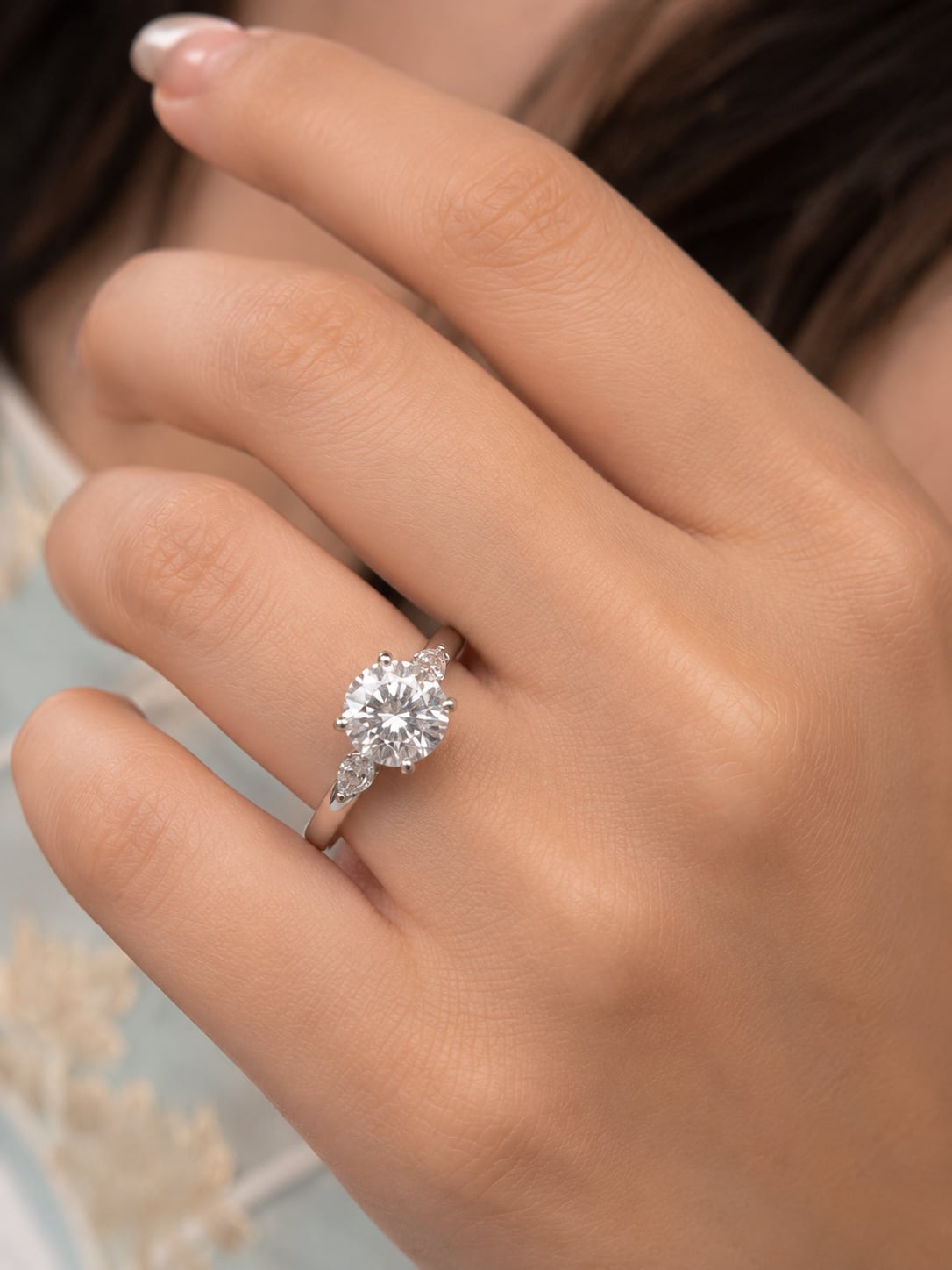 The ring worn, close